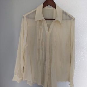 Coldwater creek PM pintuck top viscose cotton